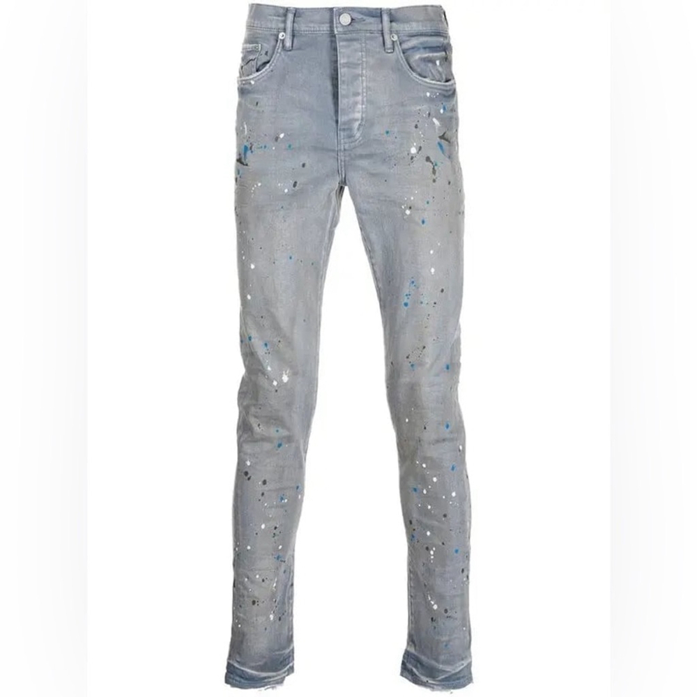 PURPLE BRAND 
Paint Splatter-Print Skinny Jeans